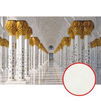 Фреска Ortograf Восток 3496 Фактура флок FLK Флизелин (4*2,7) Белый/Золото, Архитектура — фото 1, Фрески