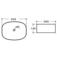 Раковина-чаша Orange 50 B08-500W Белая глянцевая — фото 9, Раковины