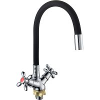 Смеситель для кухни Ростовская Мануфактура Сантехники Boou BA5318-1F-E352A-B702 Черный Хром — фото 1, Смесители