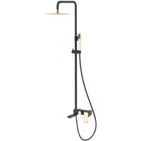 Душевая система Boheme Q 148-BG Черная Золото — фото 1, Душевое оборудование. Душевая программа