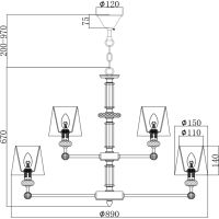 Товар: Люстра Maytoni Neoclassic Riverside MOD018PL-15CH Белая Хром - фото 3 Люстра Maytoni Neoclassic Riverside MOD018PL-15CH Белая Хром — фото 3, Люстры