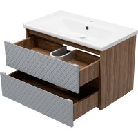 Товар: Тумба с раковиной Brevita Chester 80 УТ000022881 подвесная Серая матовая Дуб Чарльстон темно-коричневый - фото 4 Тумба с раковиной Brevita Chester 80 УТ000022881 подвесная Серая матовая Дуб Чарльстон темно-коричневый — фото 4, Мебель для ванной