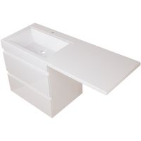 Тумба под раковину Style Line Даллас Люкс Plus 130 СС-00002352 подвесная Белая — фото 2, Мебель для ванной