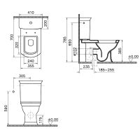 Унитаз биде Vitra Serenada 9722B003-7205 с бачком и сиденьем Микролифт — фото 8, Напольные унитазы