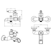 Товар: Смеситель для ванны Boheme Vogue 213-BLC Золото - фото 2 Смеситель для ванны Boheme Vogue 213-BLC Золото — фото 2, Смесители