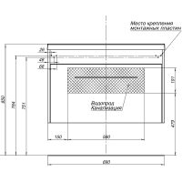 Тумба под раковину Aquanet Августа 90 274019 подвесная Белый глянец — фото 6, Мебель для ванной