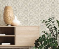 Обои Zambaiti Parati Tradizione Italiana 2025 Z21726 Винил на флизелине (0,53*10,05) Бежевый, Дамаск — фото 2, Обои для стен