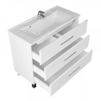 Тумба под раковину СанТа Омега 100 207017 Белая — фото 2, Тумбы под раковину