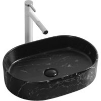 Раковина-чаша Ceruttispa 50 CR0055B MMB2 СТ9541 Черный матовый мрамор — фото 1, Раковины накладные