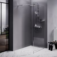 Товар: Душевая перегородка AM.PM Func 100 W84WI-100-F1-MTE профиль Хром матовый стекло прозрачное - фото 1 Душевая перегородка AM.PM Func 100 W84WI-100-F1-MTE профиль Хром матовый стекло прозрачное — фото 1, Душевые перегородки