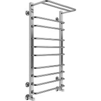 Водяной полотенцесушитель Terminus Арктур П10 500х1000 4670078529459 с полкой Хром, нижнее подключение, G 1/2" ВР, с угловым соединением — фото 1, Водяные полотенцесушители