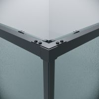 Душевой уголок Grossman Galaxy 80х80 300.K33.01.8080.21.02 профиль Черный матовый стекло шиншилла — фото 5, Душевые уголки