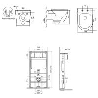 Комплект унитаза с инсталляцией SantiLine SL-5025MB+SL-03 с сиденьем Микролифт и Черной матовой клавишей смыва — фото 5, Комплекты унитаз + инсталляция