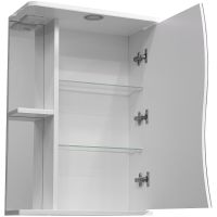 Зеркальный шкаф Stella Polar Волна Верея 55 SP-00000041 с подсветкой Белый — фото 2, Мебель для ванной