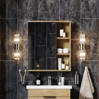 Зеркальный шкаф Onika Легран 50.00У 205022 Дуб галифакс — фото 1, Зеркальные шкафы в ванную