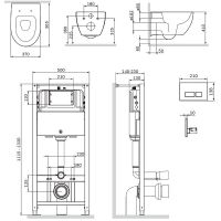 Комплект унитаза с инсталляцией AM.PM Awe FlashClean IS47001.111700 с сиденьем Микролифт и Белой клавишей смыва — фото 16, Унитазы