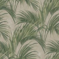 Обои Zambaiti Parati Satin Flowers IV Z66821 Винил на флизелине (0,53*10,05) Бежевый/Зеленый, Листья — фото 1, Обои для стен