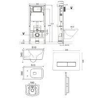 Комплект унитаза с инсталляцией Agger ATI08100+APB200 с сиденьем Микролифт и клавишей смыва Хром глянцевый — фото 8, Комплекты унитаз + инсталляция