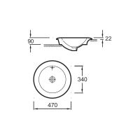 Раковина Jacob Delafon Ronde 47 E1184-00 Белая — фото 3, Раковины встраиваемые сверху