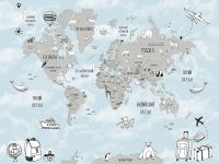 Товар: Фреска детская Ortograf Little Friends 34373 Фактура флок FLK Флизелин (4*3) Голубой/Серый, Карты - фото 2 Фреска детская Ortograf Little Friends 34373 Фактура флок FLK Флизелин (4*3) Голубой/Серый, Карты — фото 2, Фрески