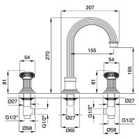 Смеситель для раковины Cezares Olimp OLIMP-BLS2-A-03/24-Sw Золото 24 карат — фото 2, Смесители для раковины