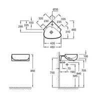 Раковина Jacob Delafon Nouvelle Vague 46 EGL112-00 Белая — фото 2, Раковины подвесные