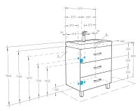 Тумба под раковину Aquaton Америна 67 М 1A169001AM010 Белая глянцевая — фото 9, Тумбы под раковину