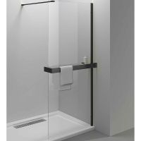 Душевая перегородка Vincea Walk-In HR 80 L VSW-4HR800CLB профиль Черный матовый стекло прозрачное — фото 1, Душевые перегородки