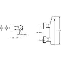 Смеситель для душа Jacob Delafon Avid E97368-CP Хром — фото 2, Смеситель для душа