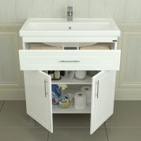 Тумба под раковину СанТа Дублин 80 223005 Белая — фото 4, Тумбы под раковину