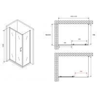 Душевой уголок Abber Schwarzer Diamant 110x60 AG30110B5-S60B5 профиль Черный стекло прозрачное — фото 5, Прямоугольные душевые уголки