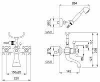 Смеситель для ванны Migliore Lady 18810 Бронза — фото 2, Смеситель для ванны