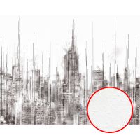 Фреска Ortograf Небоскребы 33756 Фактура бархат FX Флизелин (3,7*2,9) Серый/Белый, Город/Абстракция — фото 1, Фрески
