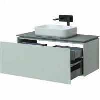 Тумба под раковину Allen Brau Infinity 100 1.21004.PWM подвесная Папирус матовый — фото 11, Тумбы под раковину