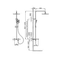 Душевая система Vincea Next VSFS-1N1TGM с термостатом Вороненая сталь — фото 10, Душевые стойки