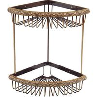 Угловая полка двойная ZorG BR AZR U-4 BR Бронза — фото 1, Полки для ванной и душа