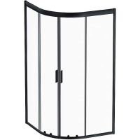 Душевой уголок AM.PM Gem 100х100 W90G-401-100BT профиль Черный матовый стекло прозрачное — фото 1, Душевые уголки четверть круга