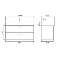 Тумба под раковину Creto Tivoli 100 8-1378BA подвесная Bamenda — фото 4, Тумбы под раковину