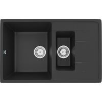 Кухонная мойка Ulgran Classic U-205-344 Ультра-черная — фото 1, Кухонные мойки