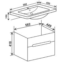 Тумба под раковину Runo Парма 60 00000001138 подвесная Белая — фото 6, Тумбы под раковину