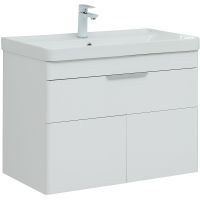 Тумба с раковиной Aquanet Ирис new 80 312430 подвесная Белый глянец — фото 1, Мебель для ванной