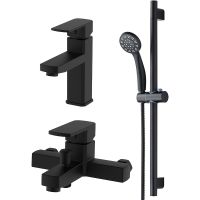 Комплект смесителей Orange OneLife P06-511b Черный матовый — фото 1, Готовые комплекты для ванной комнаты