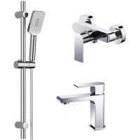 Комплект смесителей Aquatek Лира AQ1431CR Хром — фото 1, Готовые комплекты для ванной комнаты