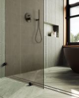 Душевая перегородка Maybah Glass MGD-265-6 790x1950 коннектор стена-стекло Черный стекло бронзовое матовое — фото 6, Душевые перегородки