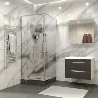 Душевой уголок Grossman Forta 100х100 GR-1010Fo профиль Хром стекло прозрачное — фото 2, Душевые уголки