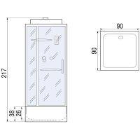Душевая кабина River Tana 90x90 10000003115 с поддоном — фото 6, Душевые кабины