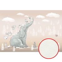 Фреска детская Ortograf Для самых маленьких 33726 Фактура флок FLK Флизелин (4*2,7) Бежевый, Животные — фото 1, Фрески