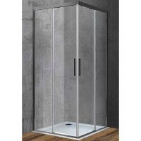 Душевой уголок Vincea Soft 90x90 VSS-3SO900CLGM профиль Вороненая сталь стекло прозрачное — фото 1, Квадратные душевые уголки