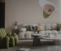 Обои Bernardo Bartalucci Marisa 84254-3 Винил на флизелине (1,06*10) Бежевый, Геометрия — фото 4, Обои для стен