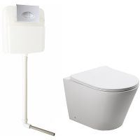 Комплект унитаза SantiLine SL-5020 со смывным бачком SL-02 с клавишей смыва Хром — фото 1, Комплекты унитаз + инсталляция